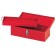 Boîte à outils métallique vide - 170x480x210 mm - rouge