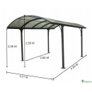 Carport aluminium pour 1 voiture - 3 x 4,8 m - CAR3048ALRP HABRITA