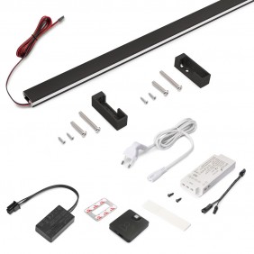 Kit barre penderie Luxe LED NeonLynx V et détecteur de mouvement - noir EMUCA