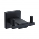 Patère noir mat - simple ou double - porte-peignoire JVD