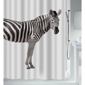 Rideau de douche - 180 x 200 cm - Blanc - Polyester - Zebra SPIRELLA