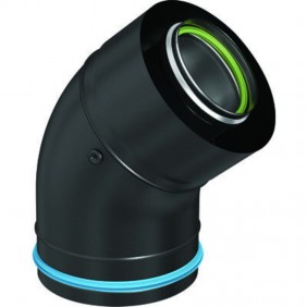 Coude à 45° pour poêle à granulés étanche Bioten - diamètre 80x125 TEN