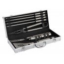 Valisette 9 outils inox : fourchette + pince + spatule + pics + sel & poivre COOK IN GARDEN