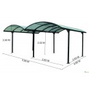 Carport aluminium pour 2 voitures - 6 x 4,8 m - CAR6048ALRP HABRITA