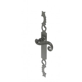 Poignées de porte sur plaque - fer patiné cementé - Aquitaine BOUVET