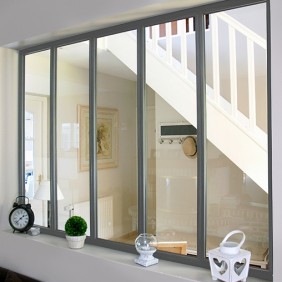 Verrière intérieure 5 carreaux 108 x 153,2 cm gris Kit Atelier