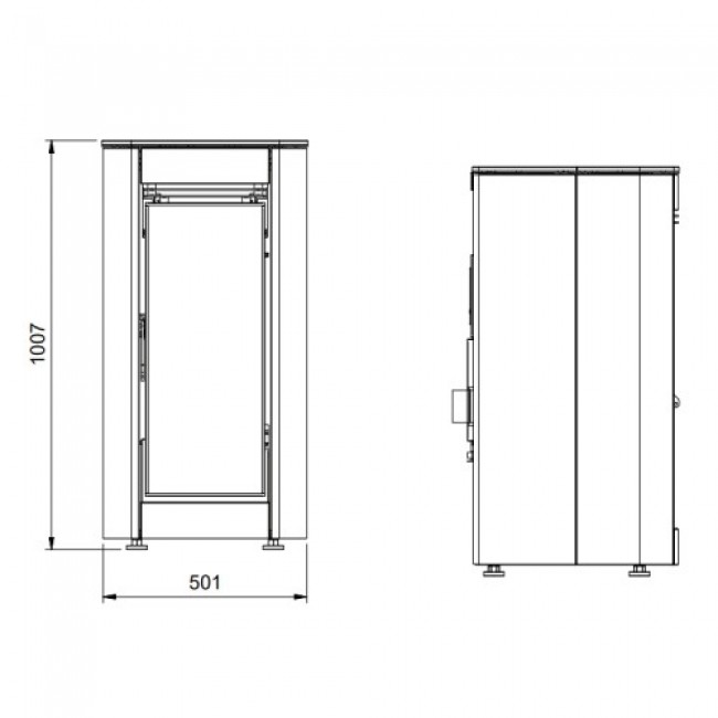 Poêle à granulés étanche ventilé - 8 kw-N - Ilary Top Schéma LA NORDICA EXTRAFLAME