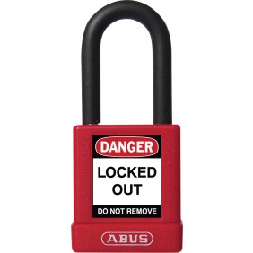 Cadenas de consignation 40 mm isolé à anse acier 38 mm - rouge ABUS