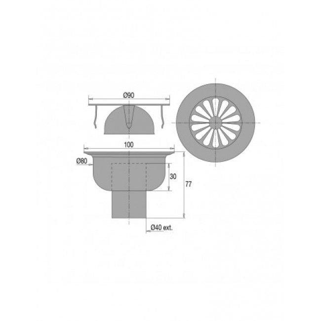 siphon-de-sol-pour-douche-de-plain-pied-grille-cloche-d-90-mm-clipsee-sortie-horizontale-laiton-et-inox (1).jpg VALENTIN