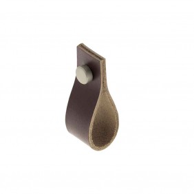 Poignée de meuble courte à tirette en cuir B0594 - 20x60 mm CADAP