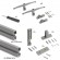 Kit pour structure modulaire Zéro - montage au mur - zamak et alu gris