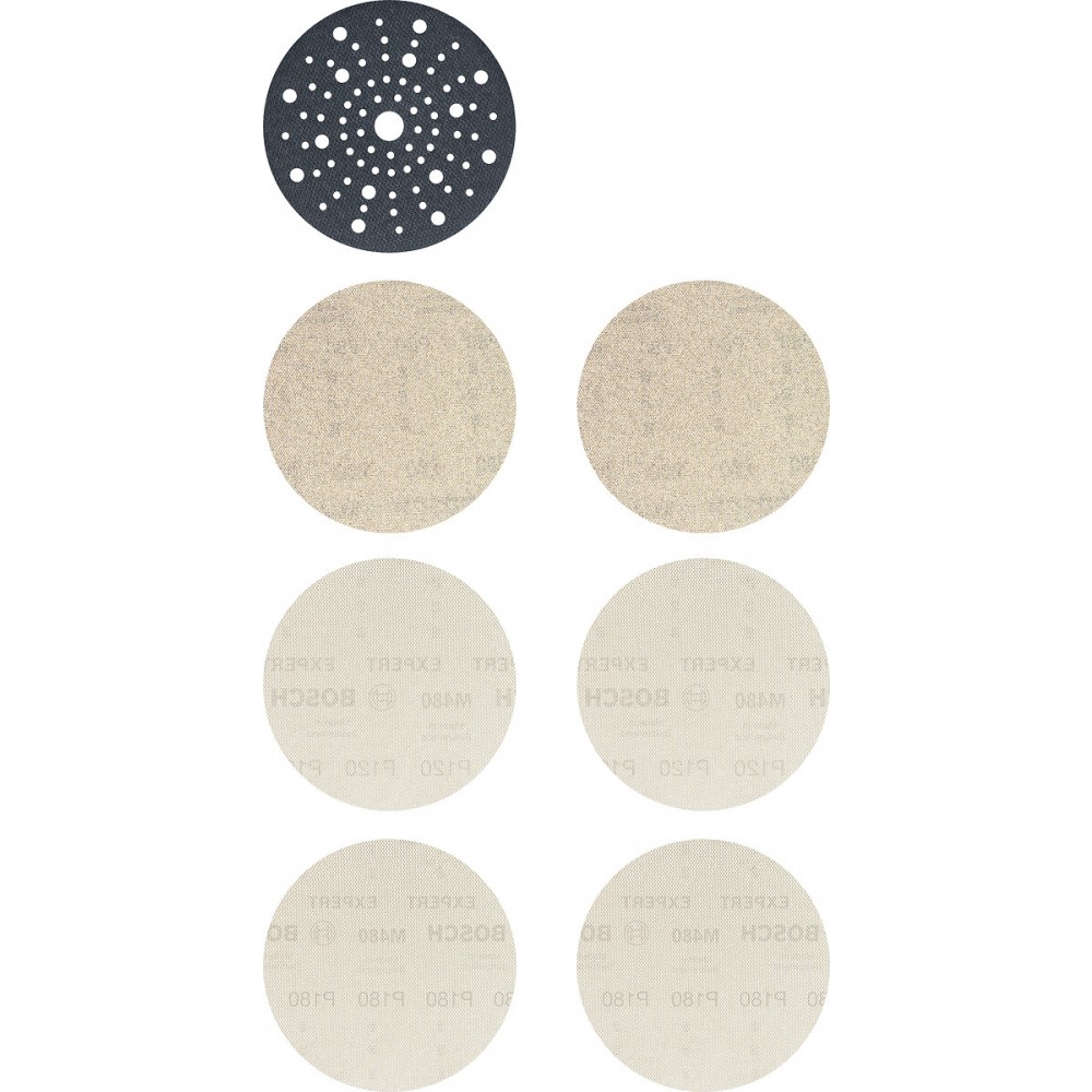 Bosch 50x Abrasifs Réseau EXPERT M480 Grain 180 - 115x107 Mm Pour Ponceuse Excentrique, Peinture Bois