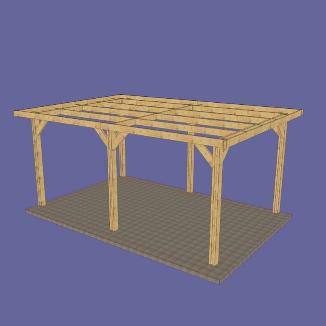 Carport en bois Douglas - 6 poteaux - 400 x 500 cm - Bricozor.jpg CPBF