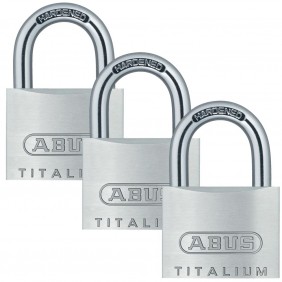 Lot de 3 cadenas à clé - en alu - anse acier cémentée - 54 TITALIUM™ ABUS