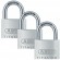 Lot de 3 cadenas à clé - en alu - anse acier cémentée - 54 TITALIUM™