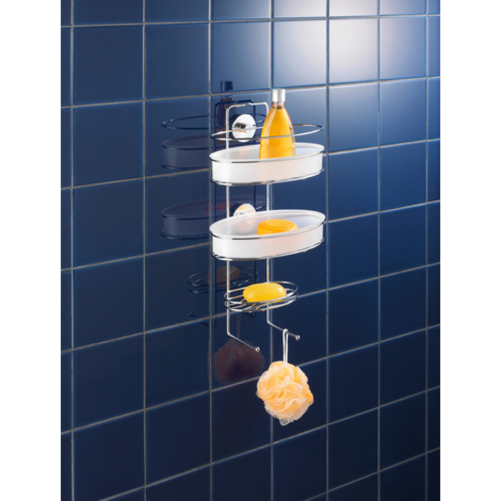 Porte Epices Cuisine Mural WENKO Turbo-Loc® Réglette à 6 Crochets - Fixer Sans Percer, Métal Chromé, 31.5 X 9.5 X 5 Cm, Argent Brillant Etagere A Epices