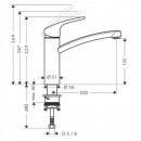 Schéma mitigeur de cuisine Focus E² HANSGROHE