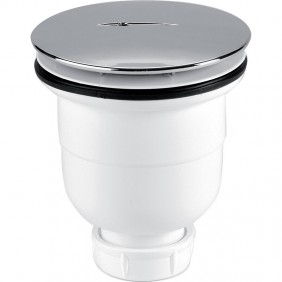 Bonde de douche 90 mm - capot ABS chromé - sortie verticale NICOLL