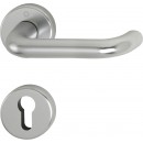 Poignées de porte sur rosaces rondes Paris - aluminium finition inox HOPPE