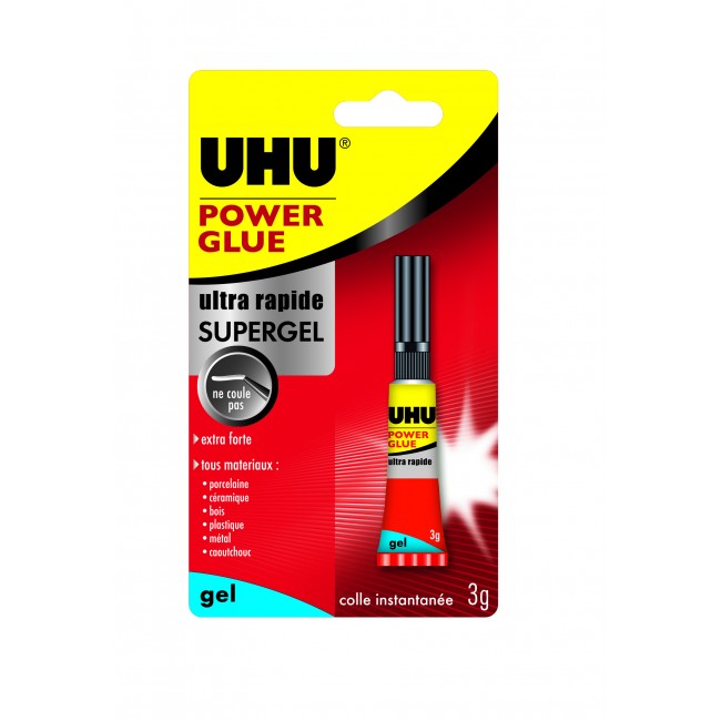 Colle de réparation instantanée gel - Power Glue 3 g - 36725 Uhu
