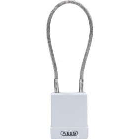 Cadenas de consignation - câble acier flexible 20 cm - corps couvert PVC blanc ABUS
