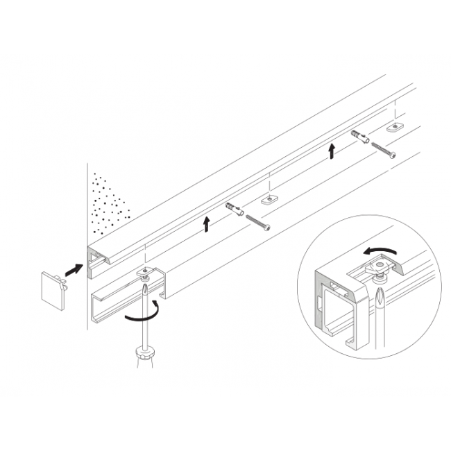 schéma ferrure pour porte coulissante d'intérieur hawa HAWA