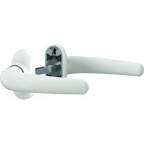 Poignées de porte sur rosaces étroites Scoot pour menuiserie aluminium - blanc brillant VACHETTE