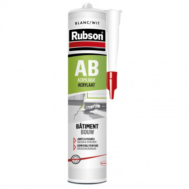 Mastic acrylique - bâtiment - phase aqueuse - blanc - AB RUBSON
