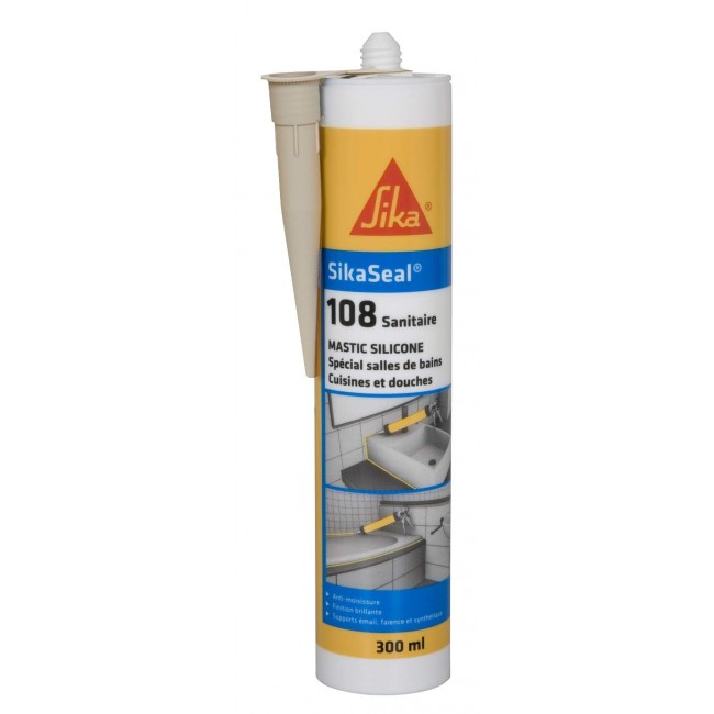 Mastic silicone joint de raccord spécial sanitaire SikaSeal 108