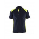 Polo de travail en coton piqué 3324 - bleu marine foncé et jaune BLAKLADER