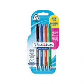 Lot de 4 stylos gel - PAPER MATE FLEXGRIP®GEL PAPER MATE