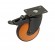 Roulette de meuble pivotante à frein - chape acier noir - galet bois