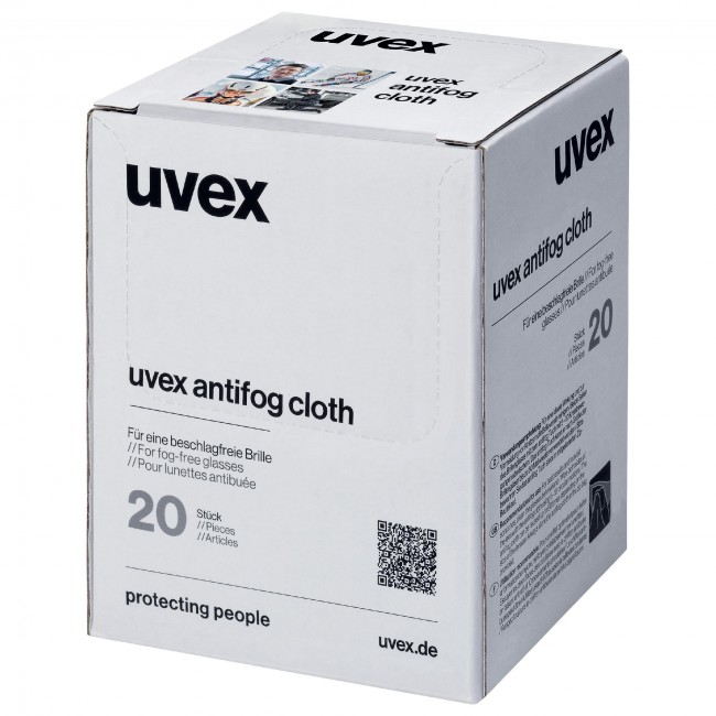 Lingettes antibuée pour lunettes - réutilisables - boîte de 20 UVEX