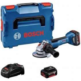 Meuleuse sans fil 18V 5Ah GWS 18V-10 P Professional + 2 batteries, chargeur et coffret - 06019J4101 BOSCH