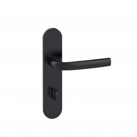 Poignées de porte sur plaques - entraxe 165 mm - noir mat Onyx - Logio - condamnation sans voyant VACHETTE
