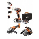 Pack 3 machines 18V + 2 batteries 4Ah et chargeur - Pro 18V AEG Powertools