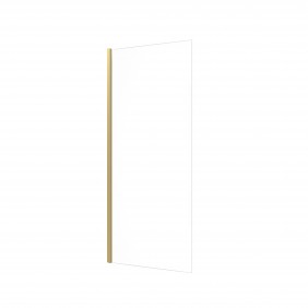 Paroi de douche fixe Parma 2 or brossé - verre transparent - 90 cm AURLANE