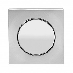 Rosace 3 pièces carrée en inox poli et satiné - série EZ1340 - borgne KARCHER DESIGN