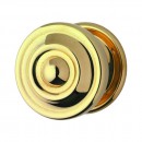 Bouton central - pour porte - laiton poli - 80 mm - tige chaînette DEVISMES