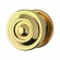 Bouton central - pour porte - laiton poli - 80 mm - tige chaînette
