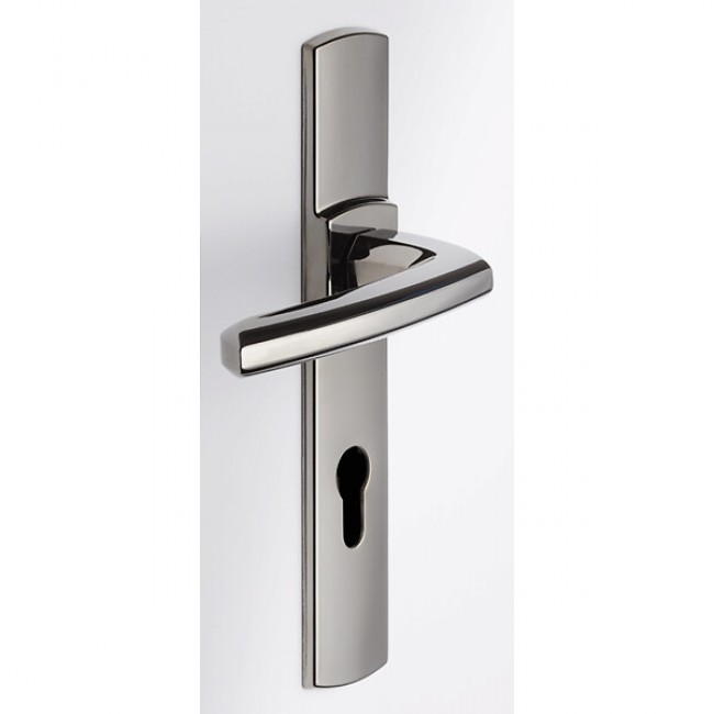 Poignées de porte sur plaques - 195 mm - aluminium diamant noir -Scult VACHETTE