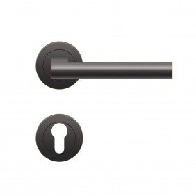 Poignées de porte sur rosaces rondes série ER 45 Madeira - noir bronze KARCHER DESIGN