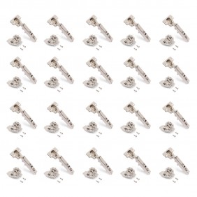 Lot de 20 charnières droites X92N à visser et embases de montage mixtes EMUCA