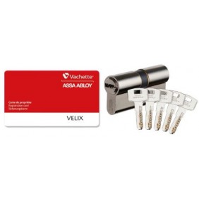 Cylindre de sûreté - laiton nickelé - 5 clés brevetées - Velix VACHETTE