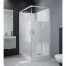 Cabine de douche 100x80 cm Izibox2 - portes coulissantes sérigraphiées LEDA