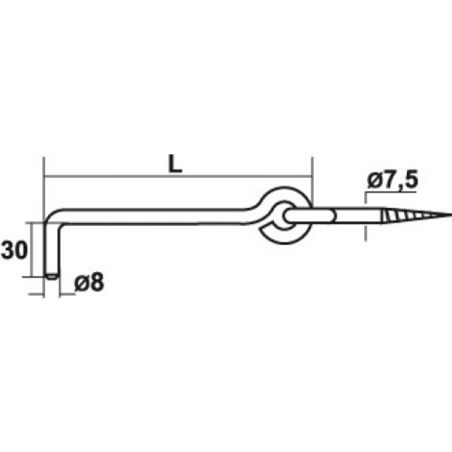 Crochet à crémaillère en acier noir - schema 1 TORBEL