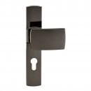 Poignées de porte palière sur plaques Muze - aluminium diamant noir VACHETTE