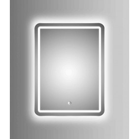 Miroir rectangulaire à LED - Silver Cultura - 40x60x5cm AURLANE