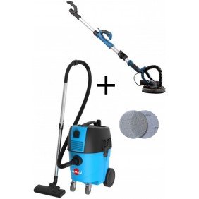 Pack Aspirateur eau et poussières LOASP303 + Ponceuse 225 mm LOPOG226 + 20 Disques abrasifs offerts LEMAN
