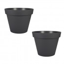 Lot de 2 Pots rond anthracite - diametre 60 cm  - 76 litres - Toscane 13614 EDA PLASTIQUES